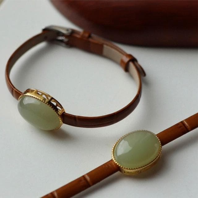 【LEEHER】和田玉/蛋面/和田玉手鐲/護身符/招財納福/保平安/女生飾品/吊墜/吊飾/手環/手鐲/925/純銀/鍍金/生日禮物