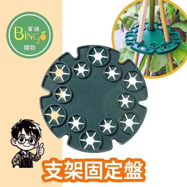Bingo賓購 園藝支架固定盤 竹竿固定(爬藤盆栽 支架固定 園藝支架 植物固定)