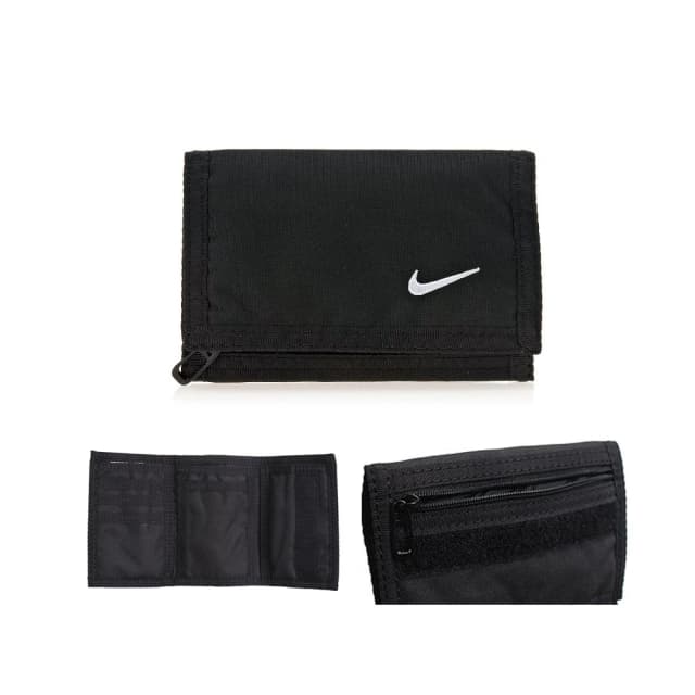 【NIKE 耐吉】錢包 零錢包 卡夾 錢包運動 防水 防潑水 三摺 尼龍  魔鬼氈  AC2353-001