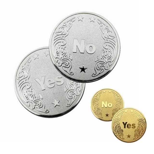 YES NO 決策幣 抉擇幣 決策錢幣 命運幣 幸運幣 紀念幣 交換禮物 桌遊 聚會 派對遊戲 金幣 銀幣