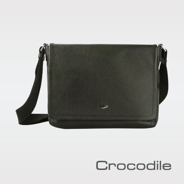 【Crocodile】Crocodile 鱷魚皮件 真皮 橫式翻蓋斜背包  0104-08104Rocky 2.0系列