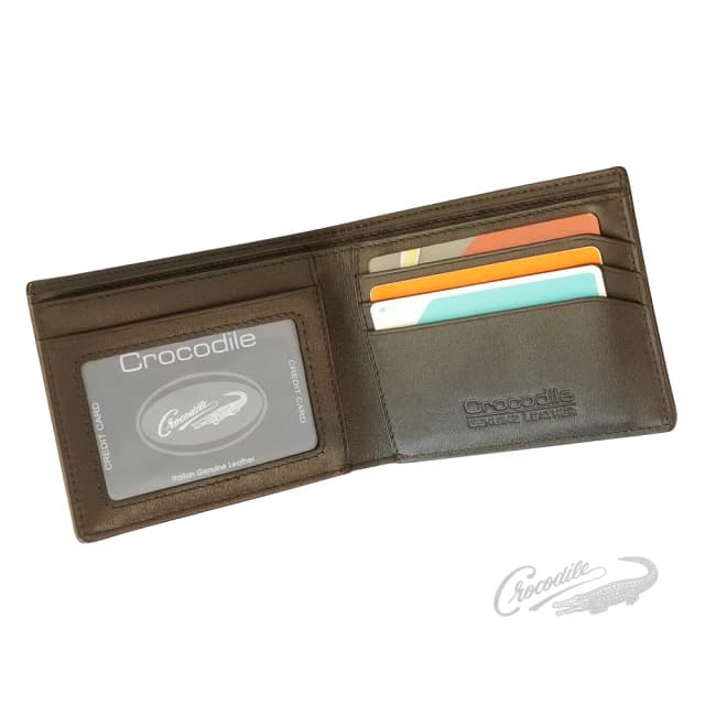 【Crocodile】鱷魚皮件 真皮短夾 錢包推薦 9卡 1窗 拉鍊零錢袋 Wind系列-0103-5905男生錢包 送禮推薦