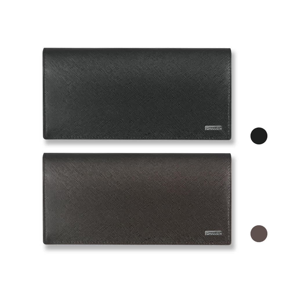 【Crocodile】鱷魚皮件 真皮長夾 17卡 1窗格 零錢包 拉鍊零錢袋 男夾 0103-5910-黑咖兩色Wind系列 2023改款新LOGO