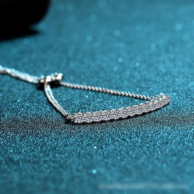 【巴黎精品】現貨+預購 莫桑石莫桑鑽手鍊925純銀銀飾1.3ct仙女華麗滿鑽可調生日情人節禮物女飾品v1ae30