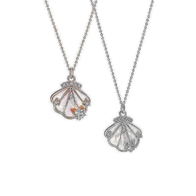 【巴黎精品】現貨+預購 925純銀項鍊貝殼吊墜皇冠鋯石一貝子生日情人節禮物女飾品2色v1ar49