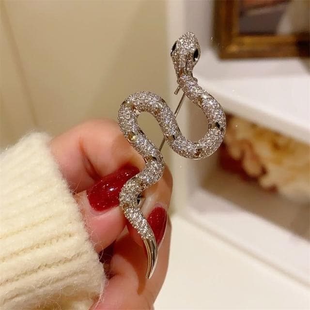 【巴黎精品】現貨+預購 鋯石胸針蛇形別針滿鑽靈蛇生肖百搭生日情人節禮物男女飾品a1ah30
