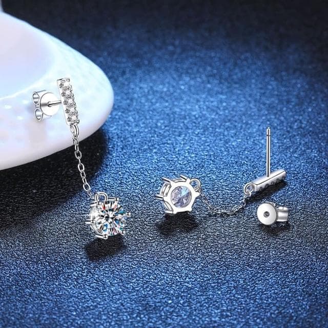 【巴黎精品】現貨+預購 莫桑鑽石耳環925純銀耳環耳針銀飾品-1克拉女飾品配件情人節禮物a1co49