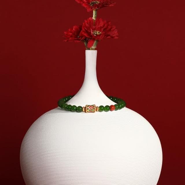【巴黎精品】情人節禮物 現貨+預購 和闐玉手鍊玉石手串手珠平安擋煞防小人轉運淨化招財開運-6mm南紅翡翠琺瑯彩女飾品a1ha11