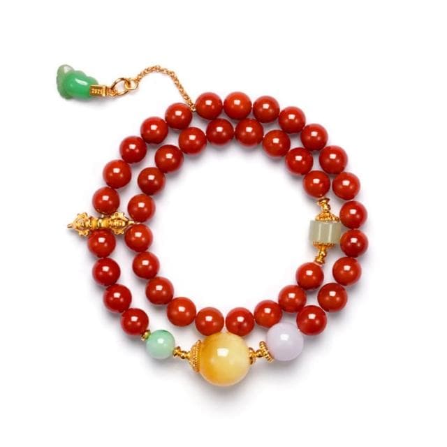 【巴黎精品】情人節禮物 現貨+預購 南紅手鍊玉石毛衣鏈手珠平安擋煞防小人轉運淨化招財開運-8mm蜜蠟翡翠兩圈女飾品a1ha17