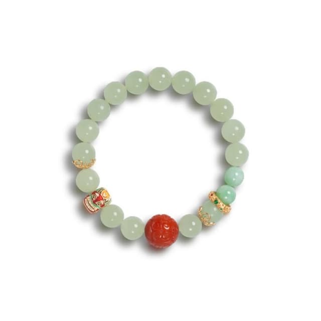 【巴黎精品】情人節禮物 現貨+預購 和闐玉手鍊玉石手串手珠平安擋煞防小人轉運淨化招財開運-10mm南紅翡翠琺瑯彩女飾品a1ha38