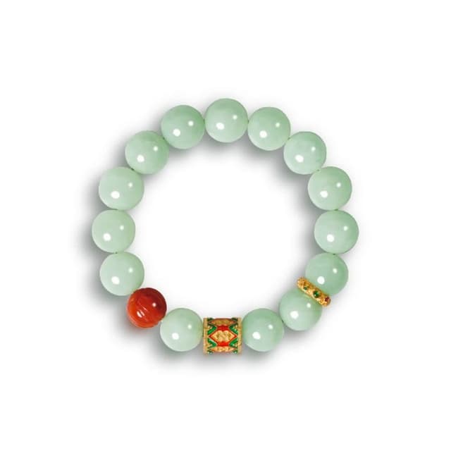 【巴黎精品】情人節禮物 現貨+預購 翡翠手鍊玉石手串手珠平安擋煞防小人轉運淨化招財開運-12mm南紅蓮花琺瑯彩女飾品a1ha41