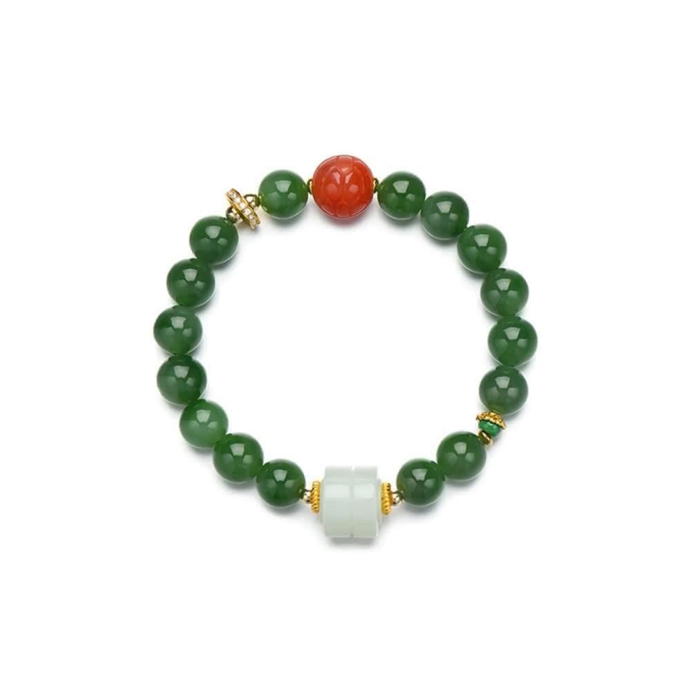 【巴黎精品】情人節禮物 現貨+預購 和闐玉手鍊玉石手串手珠平安擋煞防小人轉運淨化招財開運-10mm南紅白玉鋯石女飾品a1ha59