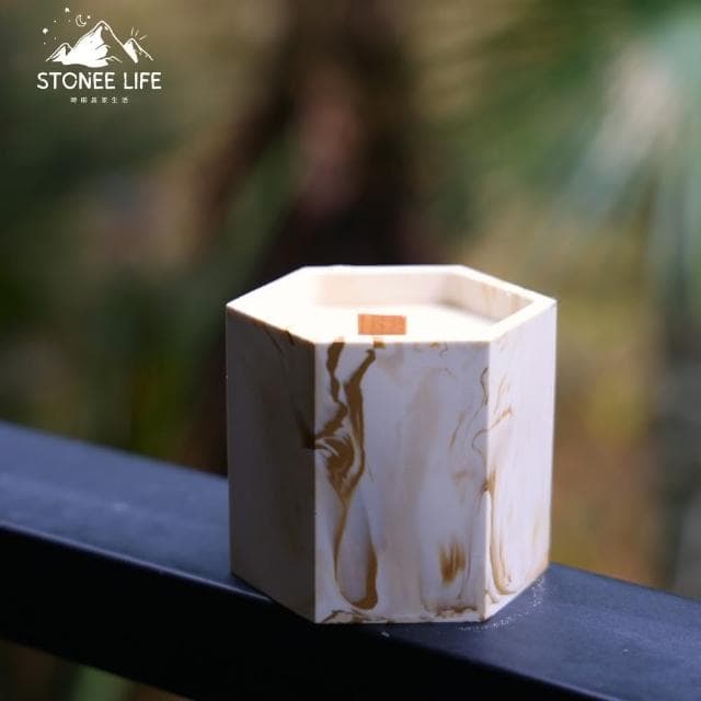 時硐STONE香氛蠟燭-六角柱款(手工製作 香氛蠟燭 特別調製 大豆蠟 室內香氛 定制香味 療癒 禮物 環保)