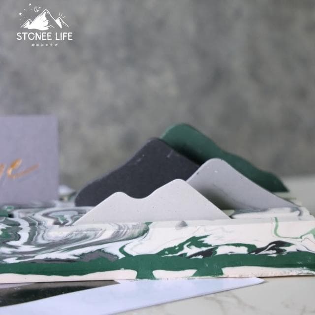 時硐STONE 筆架山(手工 創意名片架 獨特名片架 名片座 禮物 擺飾 裝飾品 質感 療愈小物 筆架 筆筒)