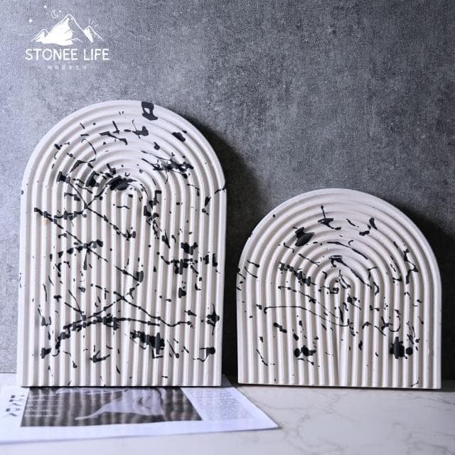 時硐STONE 拱形背景板擺飾盤-小(手工 居家飾品 拍攝背景板 裝飾品 拍攝道具 擺飾 飾品 禮物 質感)