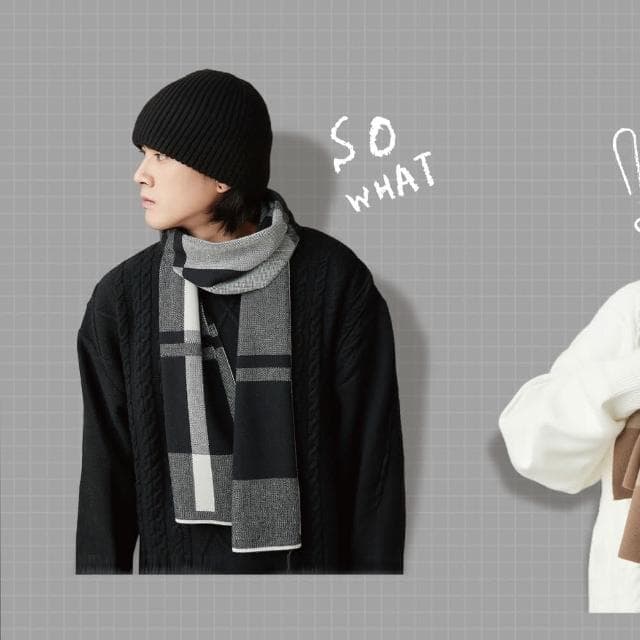 【ZOII 佐壹】高磅數格紋休閒男士圍巾 男士圍巾 圍巾 圍脖 脖圍 保暖 保暖圍巾 禦寒圍巾 賞雪 #322005