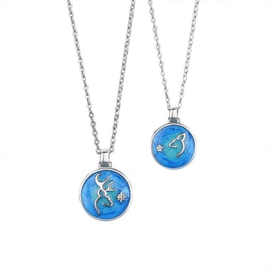 【米蘭精品】現貨+預購 925純銀項鍊情侶對鍊一鹿有你琺瑯鑲鑽生日聖誕節交換禮物74cj73