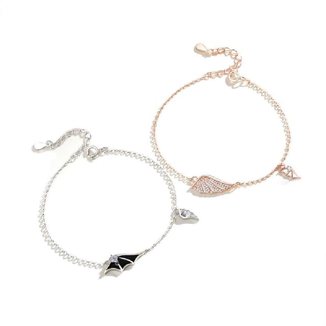 【米蘭精品】現貨+預購 925純銀手鍊情侶對鍊-精美鑲鑽羽翅生日情人節聖誕節交換禮物男女飾品74dv33