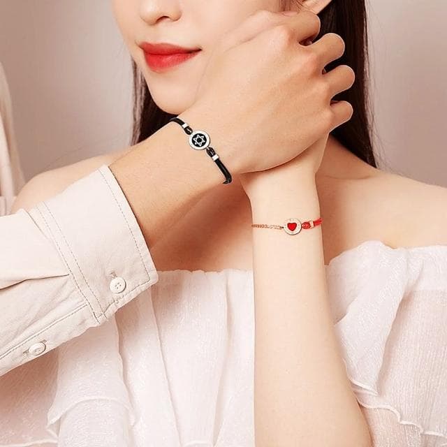 【米蘭精品】現貨+預購 925純銀手鍊情侶對鍊-甜美心星鈕扣生日情人節聖誕節交換禮物男女飾品74dv45