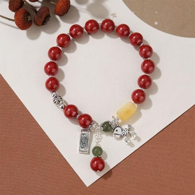 【米蘭精品】情人節禮物 現貨+預購 硃砂手鍊朱砂手串手珠平安擋煞防小人轉運淨化招財開運-8mm馬上有錢925純銀和闐玉女飾品74fq23