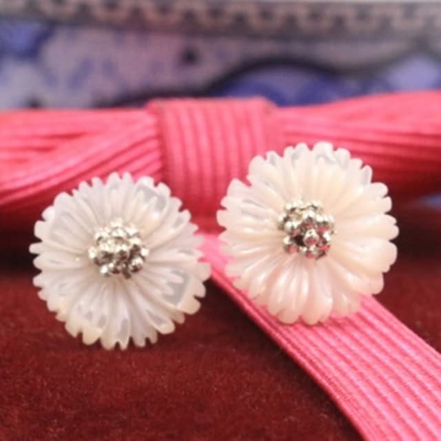 【米蘭精品】現貨+預購 耳環流行銀飾品貝殼耳飾清新甜美小雛菊時尚情人節生日禮物首選2色73ag223