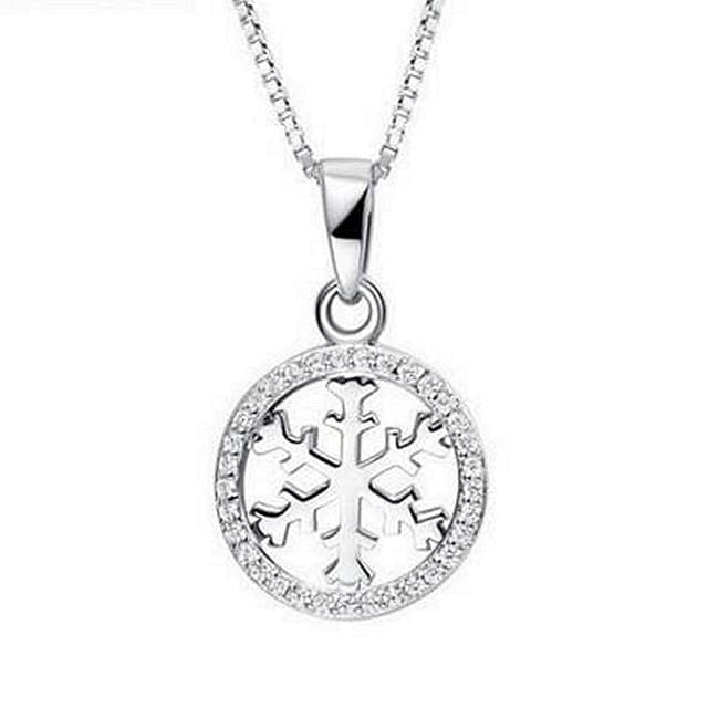 【米蘭精品】現貨+預購 雪花項鍊流行銀飾品高雅簡約百搭圓形母親節生日情人節聖誕節交換禮物73v24