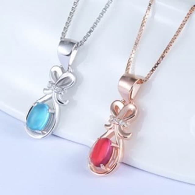 【米蘭精品】現貨+預購 水晶項鍊流行銀飾品蝴蝶結百搭典雅氣質母親節生日情人節聖誕節交換禮物73v140