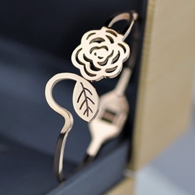 【米蘭精品】現貨+預購 玫瑰金手環流行飾品茶花時尚精美流行母親節生日情人節聖誕節交換禮物71ap17