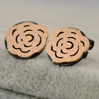 【米蘭精品】現貨+預購 玫瑰金耳環流行飾品磨砂時尚茶花精美母親節生日情人節聖誕節交換禮物71at70