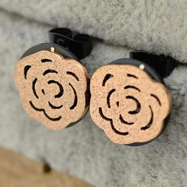 【米蘭精品】現貨+預購 玫瑰金耳環流行飾品磨砂時尚茶花精美母親節生日情人節聖誕節交換禮物71at70