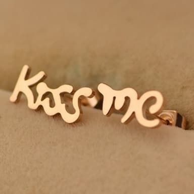 【米蘭精品】現貨+預購 玫瑰金耳環流行飾品時尚kiss me母親節生日情人節聖誕節交換禮物71at73