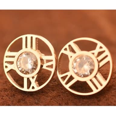 【米蘭精品】現貨+預購 玫瑰金鑲鑽耳環流行飾品圓形羅馬數字時尚母親節生日情人節聖誕節交換禮物3色71at109