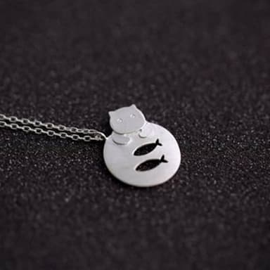 【米蘭精品】現貨+預購 項鍊流行銀飾品經典可愛貓魚風格母親節生日情人節聖誕節交換禮物73as52