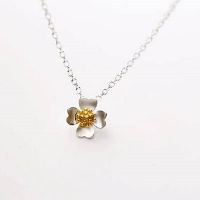 【米蘭精品】現貨+預購 項鍊流行銀飾品優美高貴四瓣花流行母親節生日情人節聖誕節交換禮物73as63