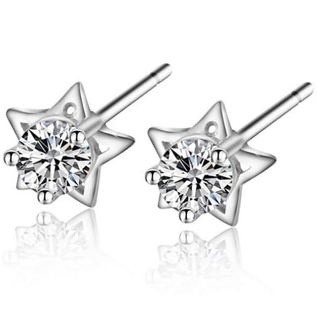 【米蘭精品】現貨+預購 耳環鑲鑽流行銀飾品精緻時尚五角星七夕情人節生日聖誕節交換禮物73ac22