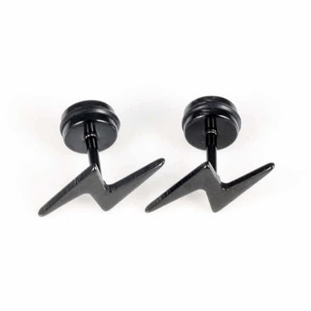 【米蘭精品】現貨+預購 鈦鋼耳環耳飾帥氣時尚閃電造型母親節情人節生日聖誕節交換禮物2色73cn34