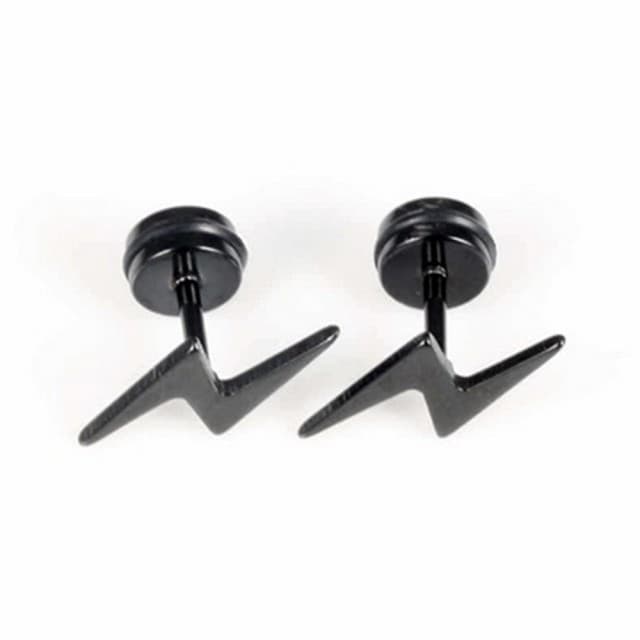 【米蘭精品】現貨+預購 鈦鋼耳環耳飾帥氣時尚閃電造型母親節情人節生日聖誕節交換禮物2色73cn34