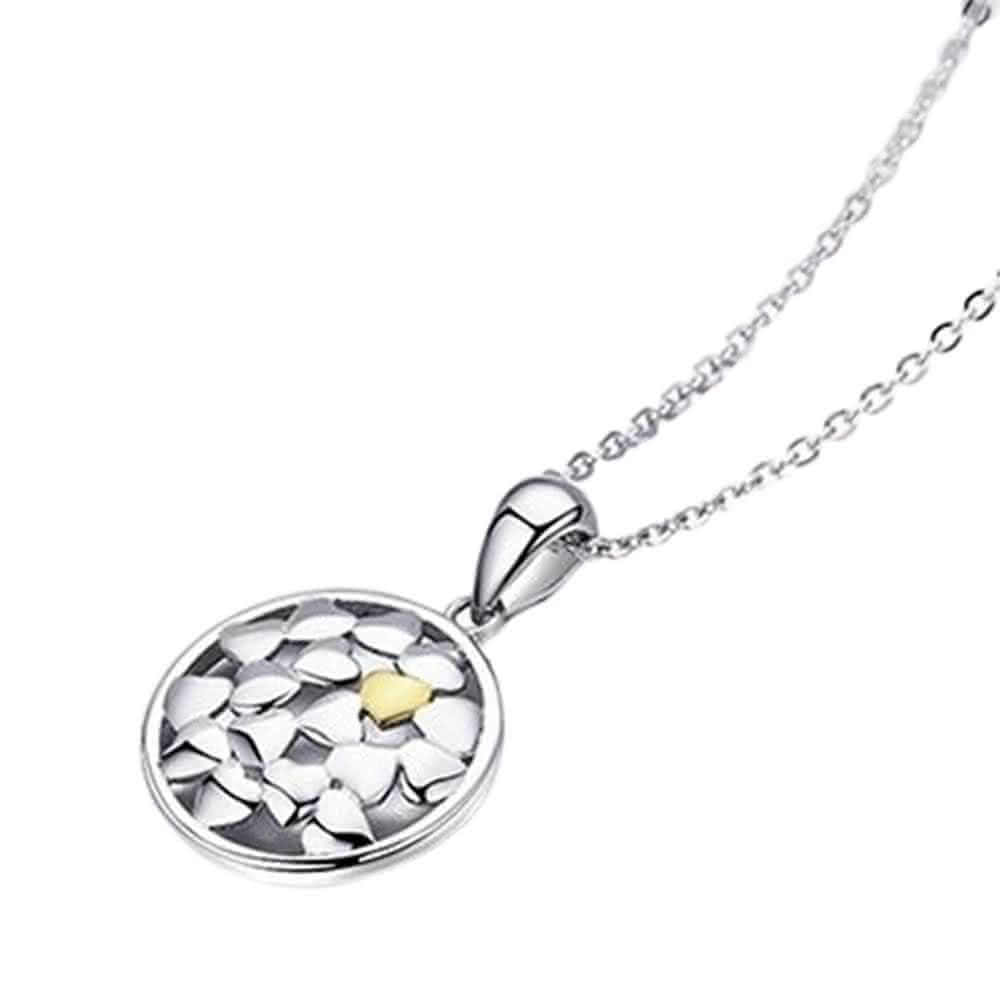 【米蘭精品】現貨+預購 925純銀項鍊愛心吊墜流行飾品日韓時尚柔美圓形情人節生日聖誕節交換禮物首選73og21