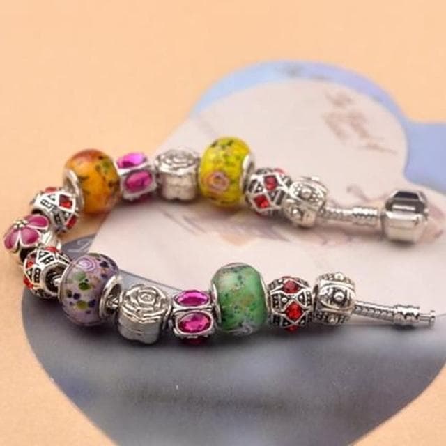 【米蘭精品】現貨+預購 串珠手鍊琉璃珠精美彩色串珠歐美風生日情人節禮物女飾品71o95