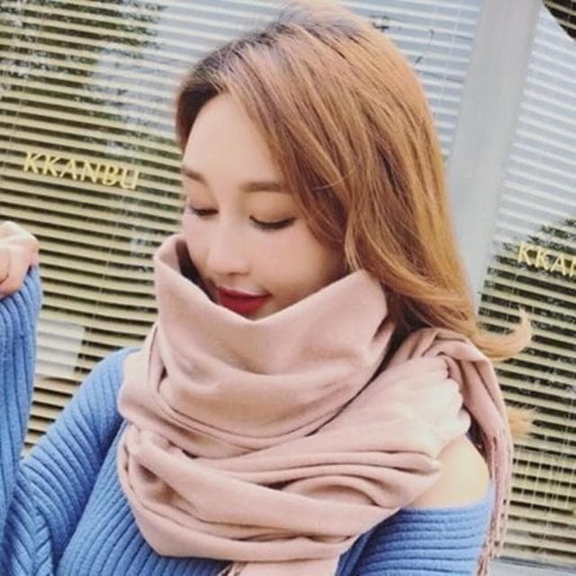 【米蘭精品】現貨+預購 圍巾仿羊絨披肩純色流蘇百搭冬季女配件情人節生日聖誕節交換禮物73ub12