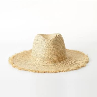 【米蘭精品】現貨+預購 草帽爵士帽磨毛邊草編遮陽純色防曬情人節生日聖誕節交換禮物女帽子2色73zr19