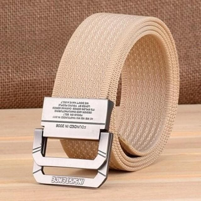 【米蘭精品】現貨+預購 帆布皮帶純色雙扣環編織尼龍皮帶聖誕節交換禮物6色73pp277