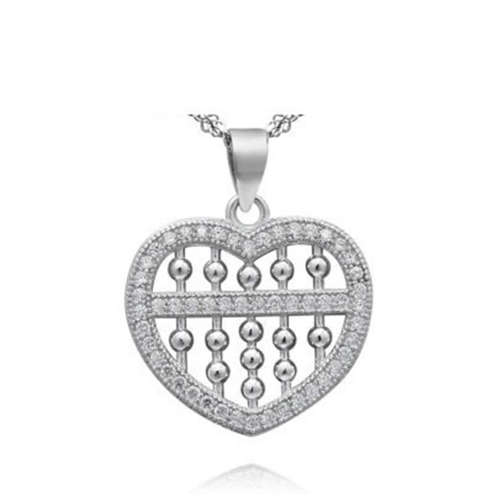 【米蘭精品】現貨+預購 925純銀項鍊鑲鑽吊墜精緻愛心圓珠唯美情人節生日聖誕節交換禮物女飾品73df32