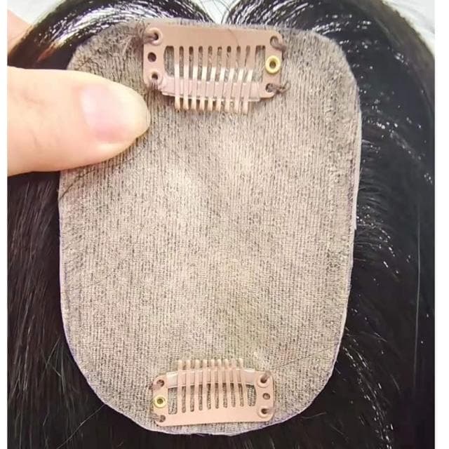 【米蘭精品】現貨+預購 假髮片真髮絲增加髮量20cm隱形補髮塊女假髮母親節禮物2色73us55