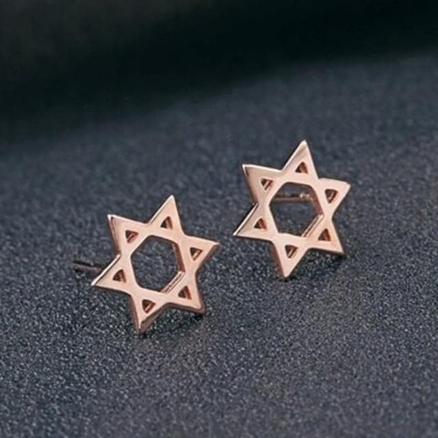 【米蘭精品】現貨+預購 925純銀耳環耳飾百搭六芒星造型情人節生日聖誕節交換禮物女飾品73dy33