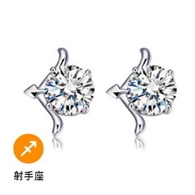 【米蘭精品】現貨+預購 925純銀耳環鑲鑽耳飾氣質百搭十二星座造型情人節生日聖誕節交換禮物女飾品73dz21