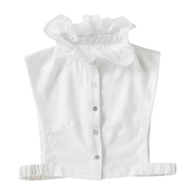 【米蘭精品】現貨+預購 假領子襯衫領片網紗木耳邊立領百搭女裝配件情人節生日聖誕節交換禮物2色74ac33