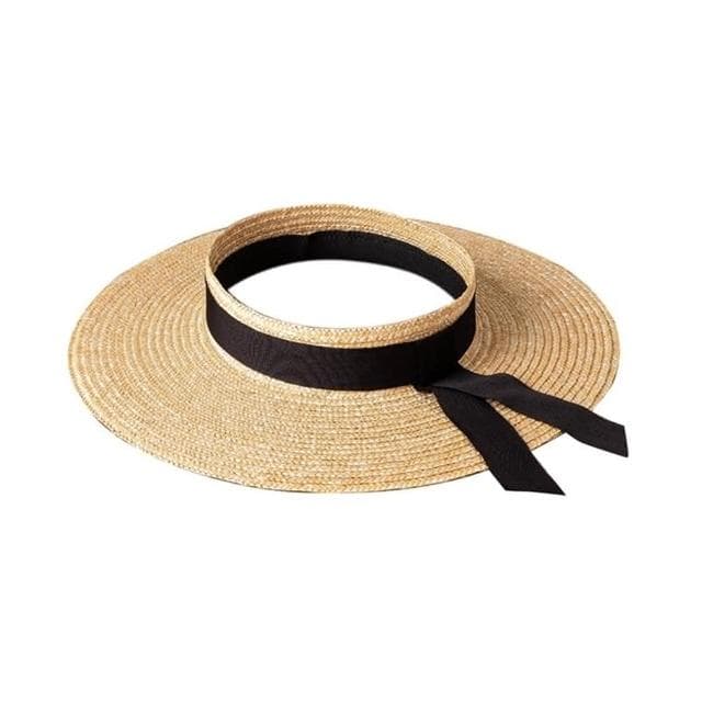 【米蘭精品】現貨+預購 草帽防曬空頂帽大簷飄帶春夏女帽子母親節情人節生日聖誕節交換禮物74bw26