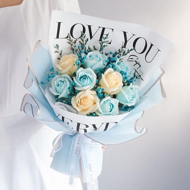 GIFTME5 輕奢風創意花束禮袋套裝 玫瑰花 花束 永生花 禮盒 花束套組 畢業禮物 情人節禮物 生日禮