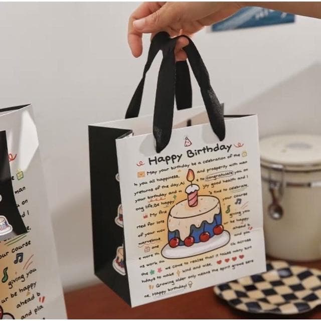 GIFTME5 生日蛋糕手提袋-小款提袋 手提袋 質感禮品袋 禮物袋 送禮 包裝袋 送禮包裝 質感提袋 生日禮物